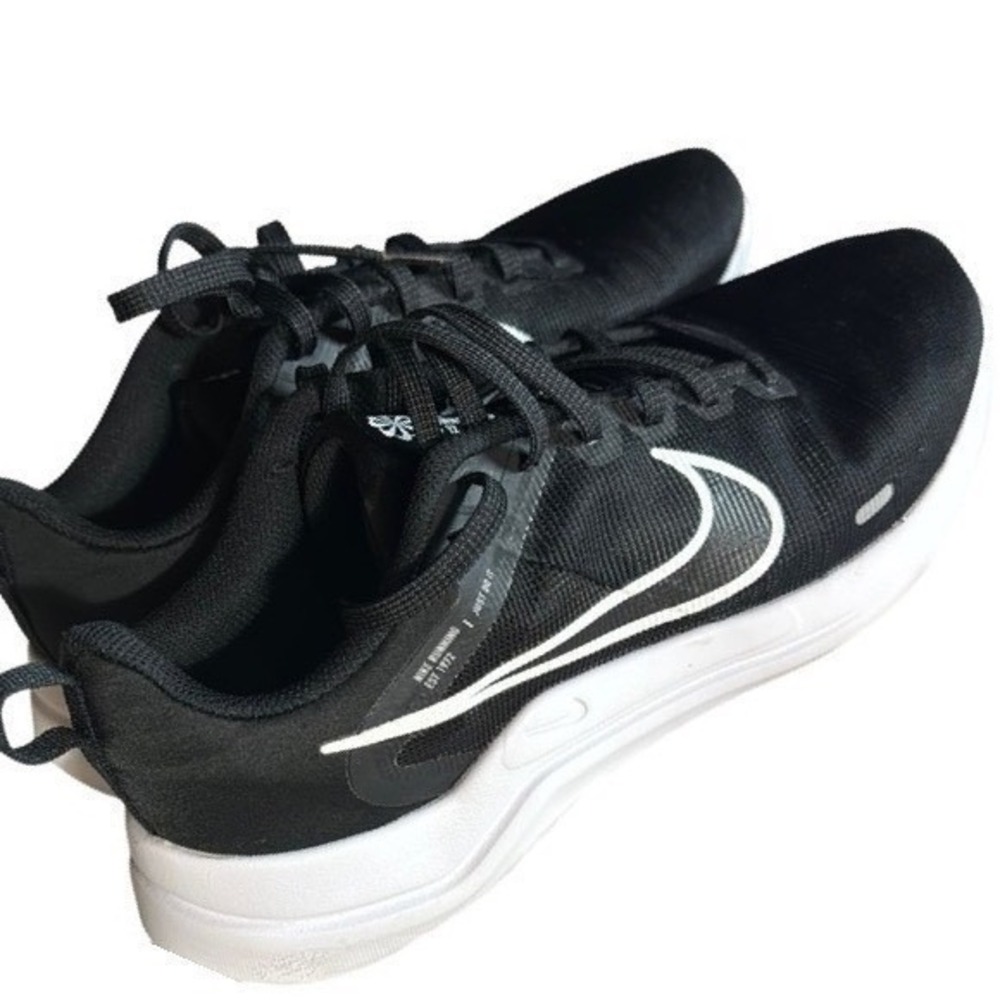 Nike Downshifter 12 Mens 8.5 Running Shoes Black White Mesh Athletic DD9293-001